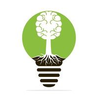 Brain tree roots concept design. Tree growing in the shape of a human brain. vector