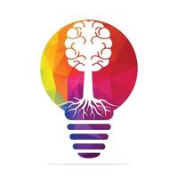 Brain tree roots concept design. Tree growing in the shape of a human brain. vector