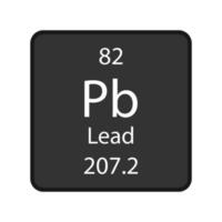 Lead symbol. Chemical element of the periodic table. Vector illustration.