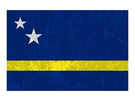 Curacao grunge flag, official colors and proportion. Vector illustration.