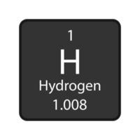 Hydrogen symbol. Chemical element of the periodic table. Vector illustration.