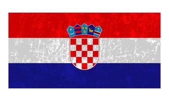 Croatia grunge flag, official colors and proportion. Vector illustration.