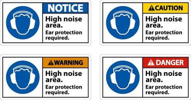 Ear Protection Required Sign On White Background vector