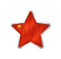 China flag in star. Button star and flag template. Easy editing and vector in groups. National flag vector illustration on white background.