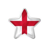 England flag in star. Button star and flag template. Easy editing and vector in groups. National flag vector illustration on white background.