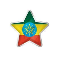 Ethiopia flag in star. Button star and flag template. Easy editing and vector in groups. National flag vector illustration on white background.