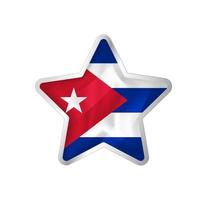 Cuba flag in star. Button star and flag template. Easy editing and vector in groups. National flag vector illustration on white background.