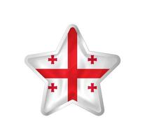 Georgia flag in star. Button star and flag template. Easy editing and vector in groups. National flag vector illustration on white background.