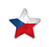 Czechia flag in star. Button star and flag template. Easy editing and vector in groups. National flag vector illustration on white background.