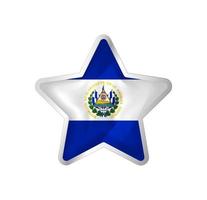 bandera de el salvador en estrella. estrella de botón y plantilla de bandera. fácil edición y vector en grupos. Ilustración de vector de bandera nacional sobre fondo blanco.