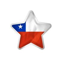 Chile flag in star. Button star and flag template. Easy editing and vector in groups. National flag vector illustration on white background.