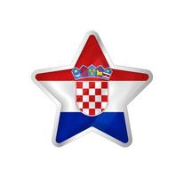 Croatia flag in star. Button star and flag template. Easy editing and vector in groups. National flag vector illustration on white background.