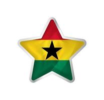 Ghana flag in star. Button star and flag template. Easy editing and vector in groups. National flag vector illustration on white background.