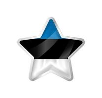 Estonia flag in star. Button star and flag template. Easy editing and vector in groups. National flag vector illustration on white background.