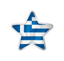 Greece flag in star. Button star and flag template. Easy editing and vector in groups. National flag vector illustration on white background.