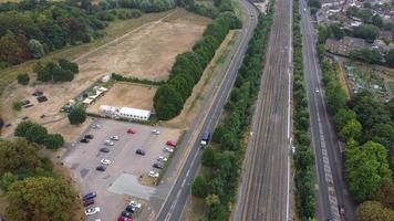 Luftbild von leagrave station area in luton city of england video