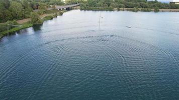 Beautiful high angle View of Lake at Milton Keynes England UK video