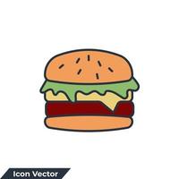 Ilustración de vector de logotipo de icono de hamburguesa. plantilla de símbolo de hamburguesa para la colección de diseño gráfico y web