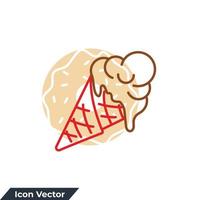 Ilustración de vector de logotipo de icono de cono de helado. plantilla de símbolo de helado para la colección de diseño gráfico y web