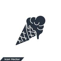 Ilustración de vector de logotipo de icono de cono de helado. plantilla de símbolo de helado para la colección de diseño gráfico y web