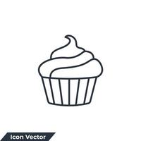 ilustración vectorial del logotipo del icono de la magdalena. plantilla de símbolo de comida de cupcake para la colección de diseño gráfico y web vector