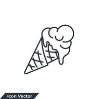 Ilustración de vector de logotipo de icono de cono de helado. plantilla de símbolo de helado para la colección de diseño gráfico y web