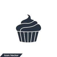 cupcake icon logo vector illustration. cupcake food symbol template for graphic and web design collection