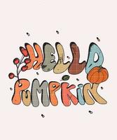 maravillosas letras de otoño y otoño, diseño de camisetas vintage de tipografía maravillosa dibujada a mano aislada de otoño y otoño, diseño de camisetas de estilo vintage, diseño de impresión retro, citas motivacionales de estilo maravilloso vector