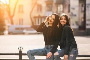 Two young adult girls photo
