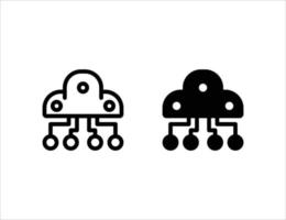 database icon. outline icon and solid icon vector