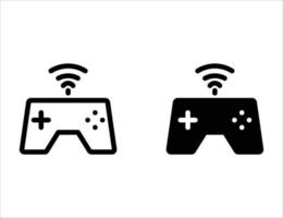 controller icon. outline icon and solid icon vector