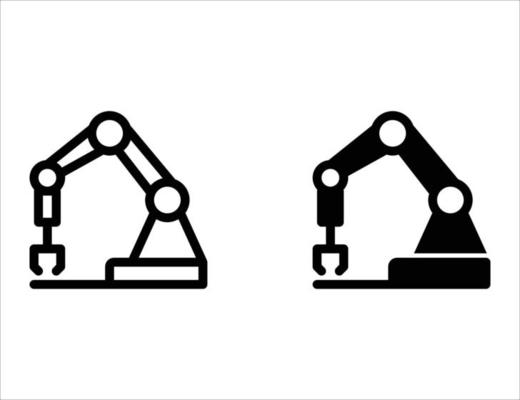 crane icon. outline icon and solid icon