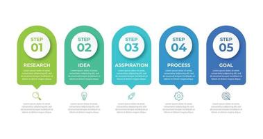 Presentation business infographic template with 5 options vector