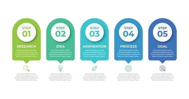 Presentación plantilla de infografía empresarial con 5 opciones. vector