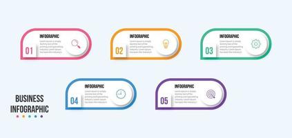 Creative concept for infographic with 5 steps, options, parts or processes. Business data visualization vector