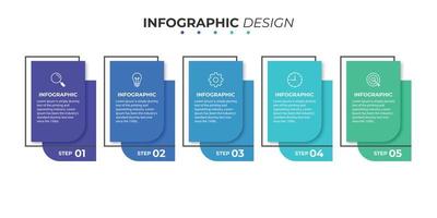 concepto creativo para infografía con 5 pasos, opciones, partes o procesos. visualización de datos comerciales vector