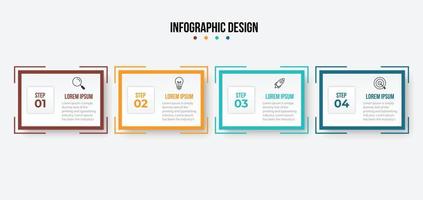 Four steps business infographics template vector