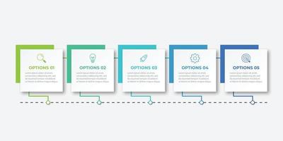 Presentación plantilla de infografía empresarial con 5 opciones. vector