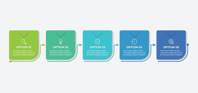 Creative concept for infographic with 5 steps, options, parts or processes. Business data visualization