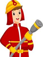 ilustración de diseño de personaje de profesión de bombero vector