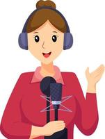 Radio Announcer Character Design Illustration vector