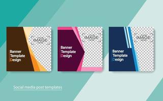 set banner social media post design. vector