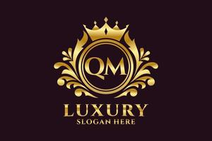 Initial QM Letter Royal Luxury Logo template in vector art for luxurious branding projects and other vector illustration.