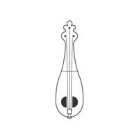 Lijerica flat black and white icon. Isolated Vector String ill.