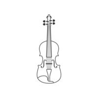 Classical violin black and white icon. Isolated Vector String ill.