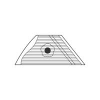 Gusli flat black and white icon. Isolated Vector String ill.