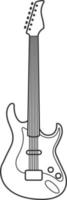 Electro guitar black and white icon. Isolated Vector String set.