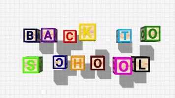 Back to School Toys Alphabet Blocks Falling Slow Motion, 3D Rendering video