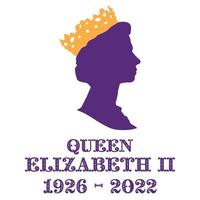 Queen Elizabeth II died 1926 - 2022 A tragic event, the end of an era. London, England vector