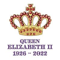 Queen Elizabeth II died 1926 - 2022 A tragic event, the end of an era. London, England vector